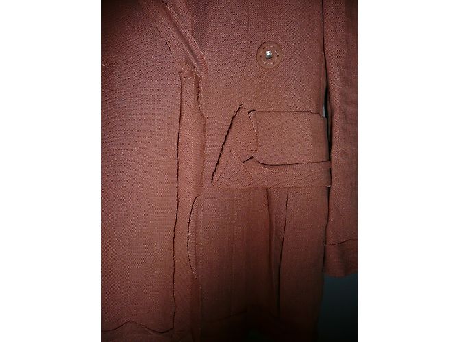 Chaqueta cruzada Sonia Rykiel marrón de lino Talla 38 - vista 4