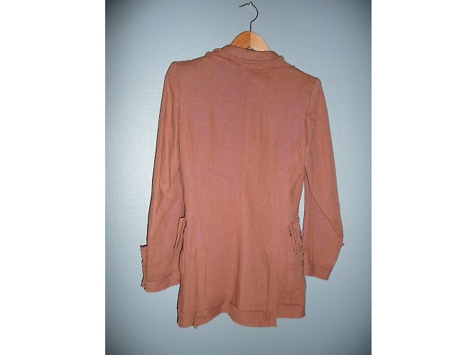 Chaqueta cruzada Sonia Rykiel marrón de lino Talla 38 - vista 7