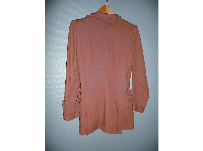 Chaqueta cruzada Sonia Rykiel marrón de lino Talla 38 - vista 8