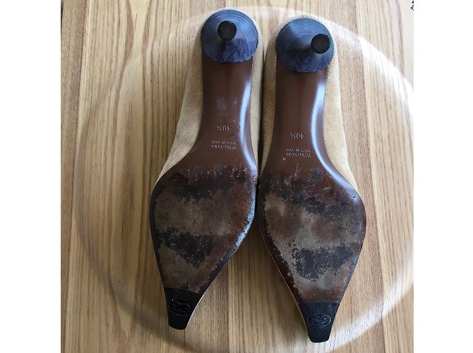 Décolleté Escada in nabuk beige con dettagli rettile - vista 6