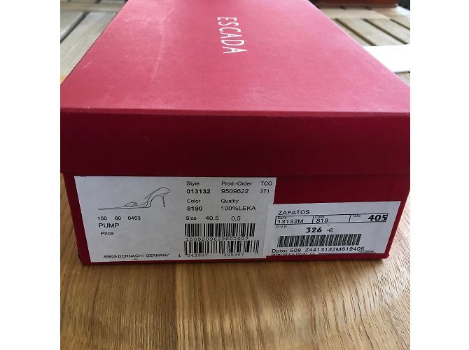 Décolleté Escada in nabuk beige con dettagli rettile - vista 8