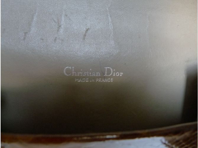 Pochette Christian Dior en peau de python caramel - vue 6