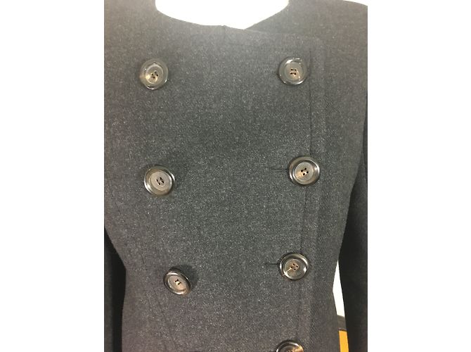 Abrigo Louis Vuitton de lana gris carbón 42 Gris antracita - vista 12