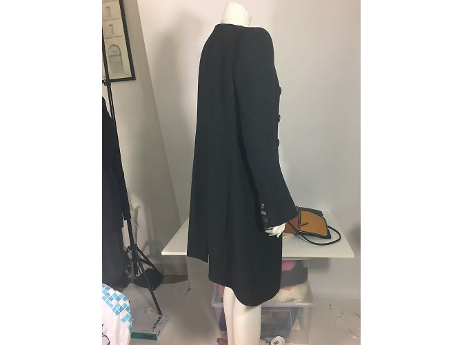 Abrigo Louis Vuitton de lana gris carbón 42 Gris antracita - vista 14