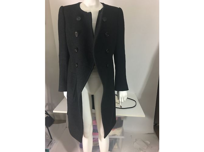 Abrigo Louis Vuitton de lana gris carbón 42 Gris antracita - vista 17