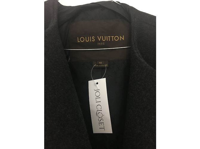 Abrigo Louis Vuitton de lana gris carbón 42 Gris antracita - vista 7