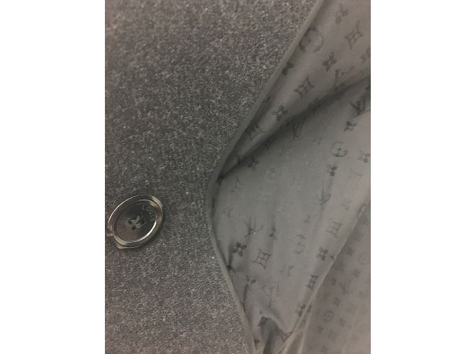 Abrigo Louis Vuitton de lana gris carbón 42 Gris antracita - vista 8