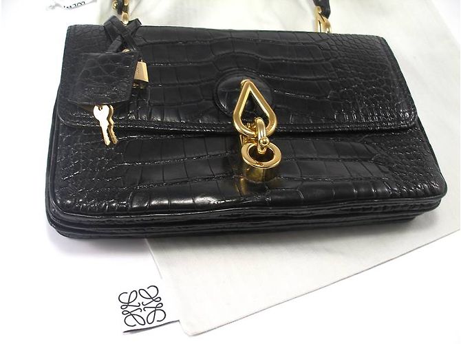 Loewe BORSA CROC SU PALIO DI SU-BLI-ME Nero - vista 19