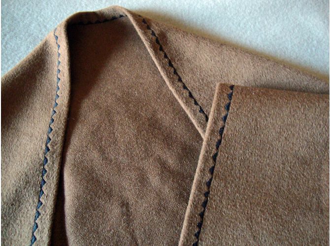 Autre Marque Sciarpa in lana e cashmere marrone con motivi geometrici - vista 4