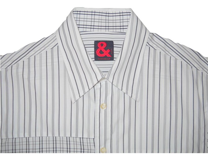 Camicia D&G in cotone grigia a righe e quadretti Grigio - vista 3
