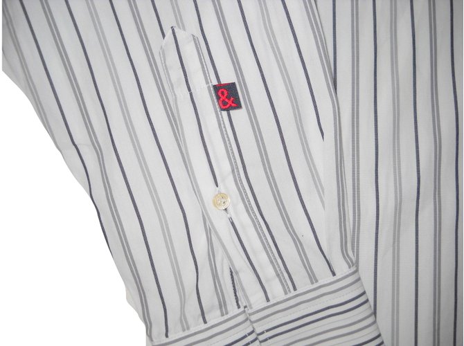 Camicia D&G in cotone grigia a righe e quadretti Grigio - vista 4