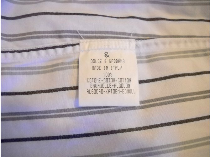 Camicia D&G in cotone grigia a righe e quadretti Grigio - vista 6