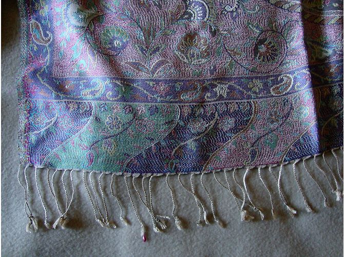 Autre Marque Stola in cashmere con frange colori pastello Multicolore - vista 2