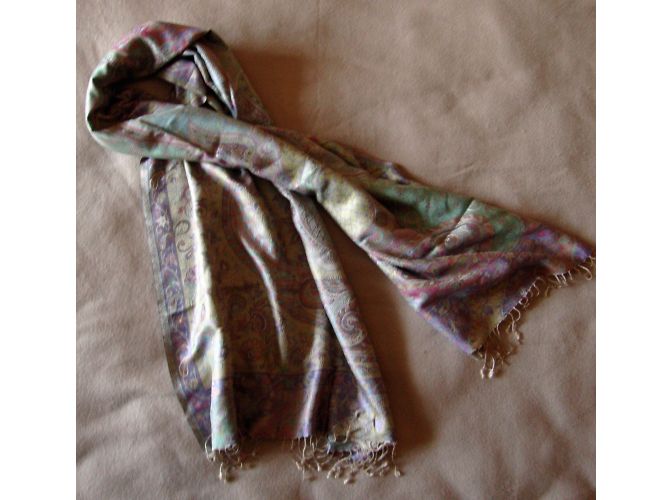 Autre Marque Stola in cashmere con frange colori pastello Multicolore - vista 3