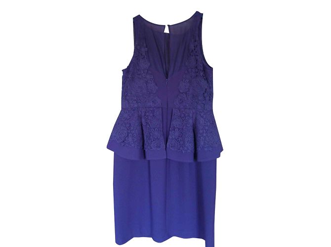 Coast Kleid aus Polyester und Seide Pflaume 42FR - Ansicht 2