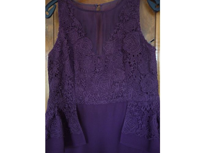 Coast Kleid aus Polyester und Seide Pflaume 42FR - Ansicht 3