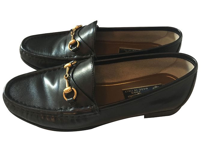 Mocassini Gucci in pelle nera taglia 35 Nero - vista 2