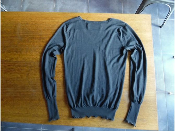Zadig & Voltaire Grauer Wollpullover mit Totenkopf Motiv L - Ansicht 4