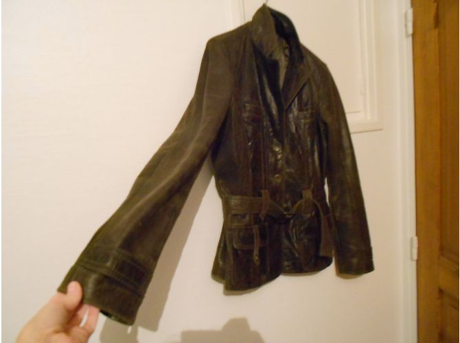 Autre Marque Dior Galliano Lederjacke Khaki - Ansicht 3