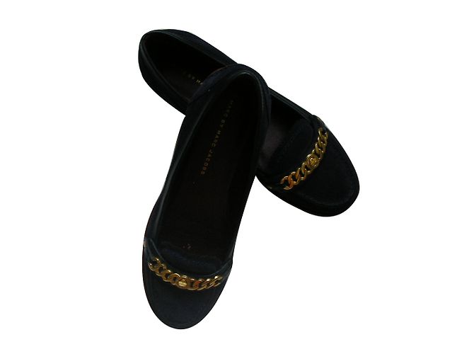 Marc by Marc Jacobs Ballerine Blu in Pelle Scamosciata - vista 2