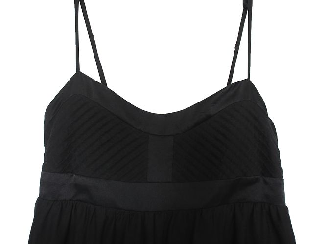 Vestido negro Les Petites de seda y algodón cintura imperio - vista 2