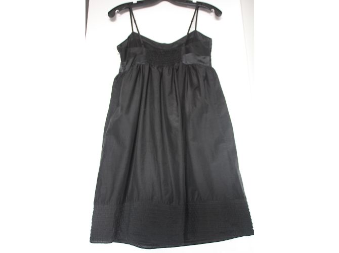 Vestido negro Les Petites de seda y algodón cintura imperio - vista 7