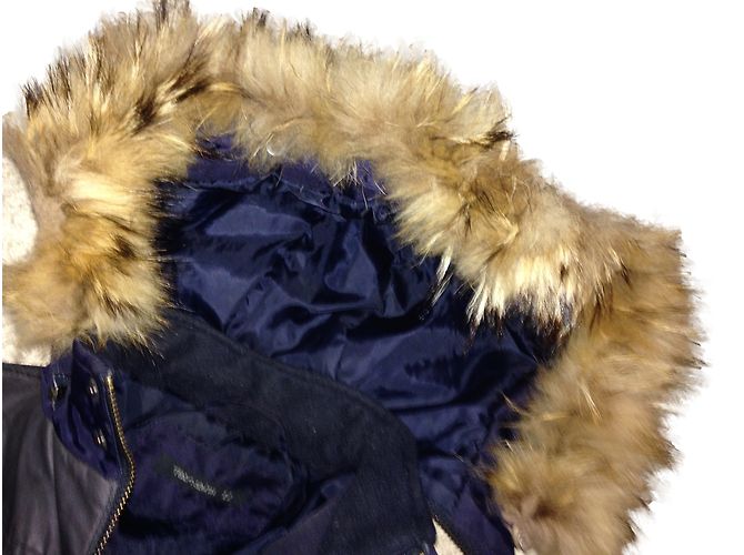 Cappotto blu Teddy Smith per bambino in poliammide con cappuccio in pelliccia - vista 2