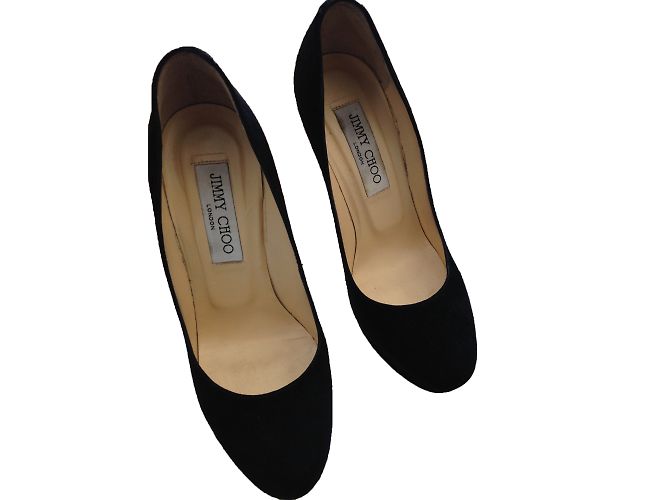 Décolleté Jimmy Choo in pelle di cervo nera 36 Nero - vista 2