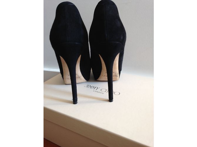 Décolleté Jimmy Choo in pelle di cervo nera 36 Nero - vista 3