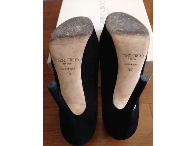 Décolleté Jimmy Choo in pelle di cervo nera 36 Nero - vista 4