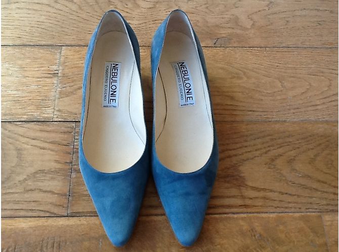 Autre Marque Décolleté Nebuloni Blu Jeans Camoscio 38.5 - vista 3