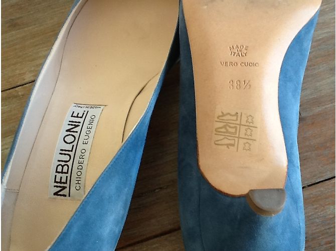 Autre Marque Décolleté Nebuloni Blu Jeans Camoscio 38.5 - vista 4