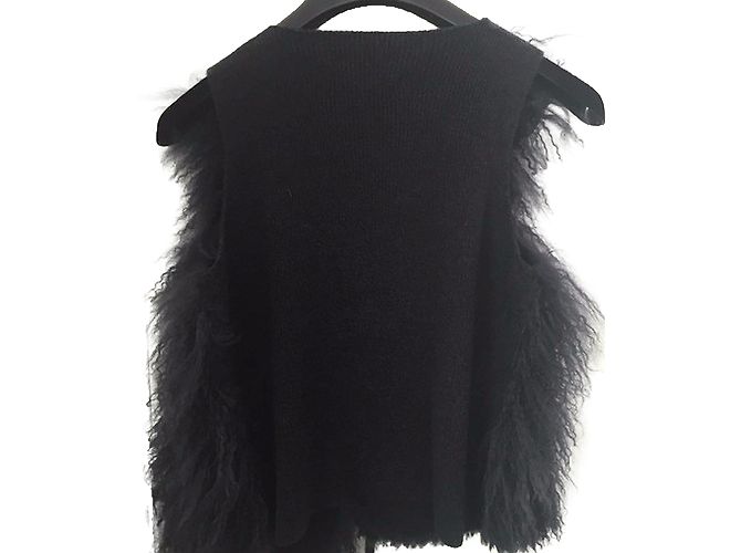 Maje Mongolian lambskin vest - view 2
