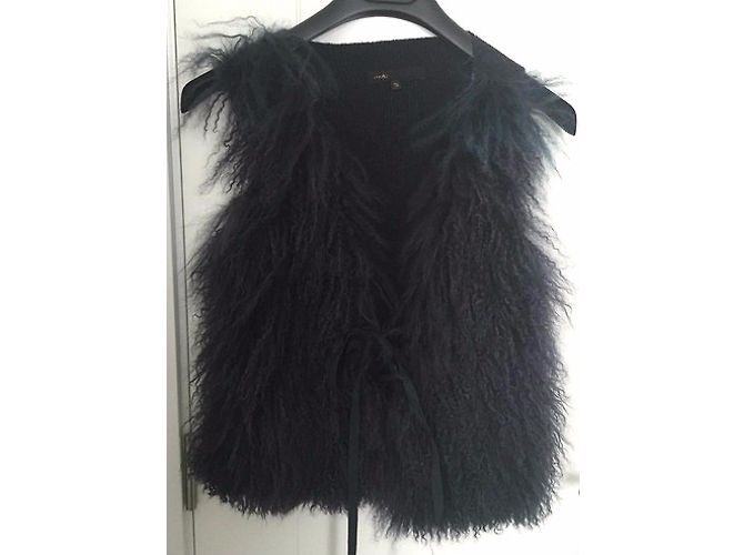 Maje Mongolian lambskin vest - view 4