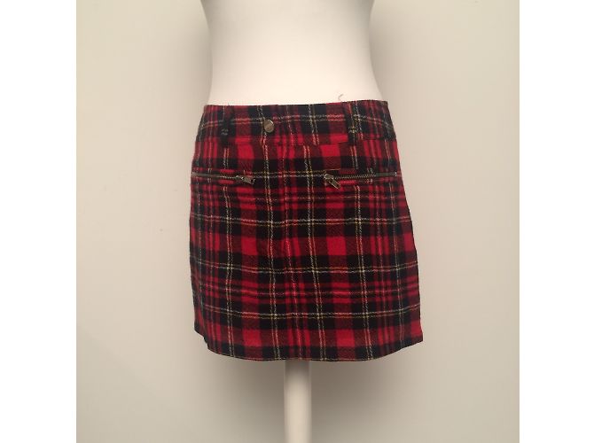 Minifalda Filles à Papa Poison de lana roja - vista 5