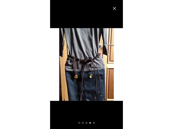 Max Mara Ledergürtel mit braunem geflochtenem Seil Mehrfarben - Ansicht 4