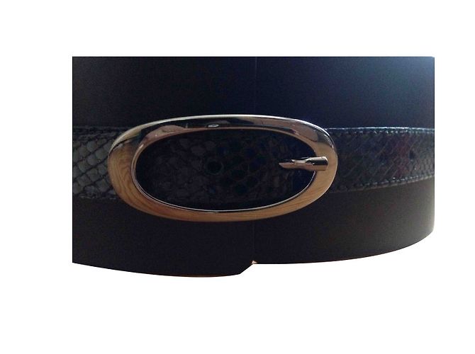 Wolford Leather Belt Black Python Print - view 2