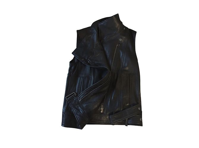 Helmut Lang chaleco de cuero sin mangas - vista 2