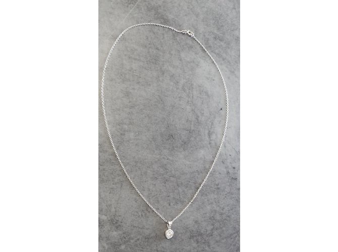 Autre Marque Pendente e Catena in Diamanti in Oro Bianco Argento - vista 3