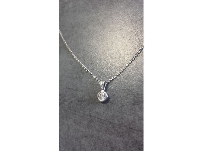 Autre Marque Pendente e Catena in Diamanti in Oro Bianco Argento - vista 4