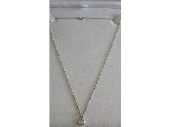Autre Marque Pendente e Catena in Diamanti in Oro Bianco Argento - vista 5