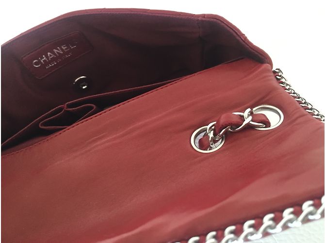 Borsa Chanel Timeless Chain Around in pelle d'agnello rossa Rosso - vista 6