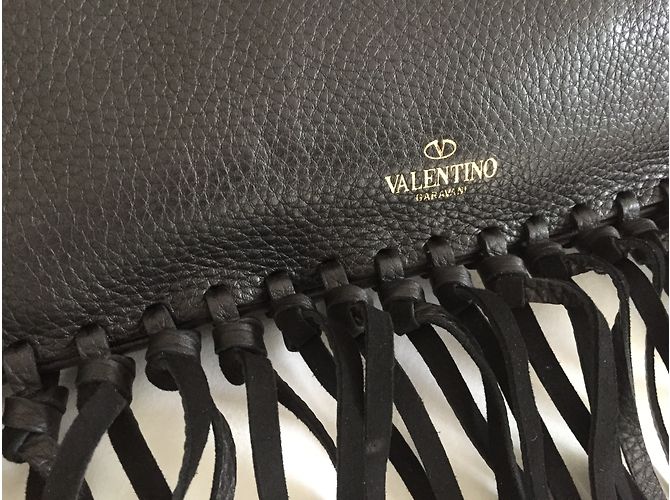 Pochette XL Valentino in pelle nera Nero - vista 3