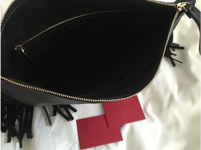 Pochette XL Valentino in pelle nera Nero - vista 4