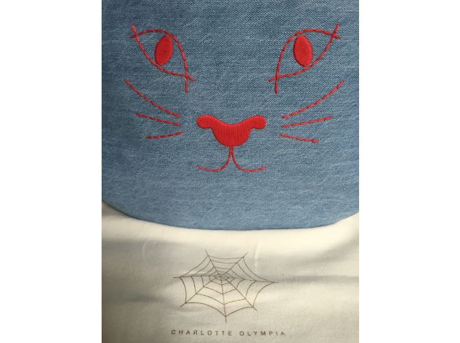 Borsa tote Kitty in denim blu Charlotte Olympia - vista 3