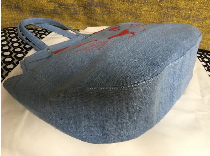 Borsa tote Kitty in denim blu Charlotte Olympia - vista 4