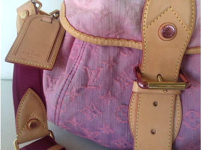 Sac Louis Vuitton Sunshine Monogram Denim Rose - vue 3
