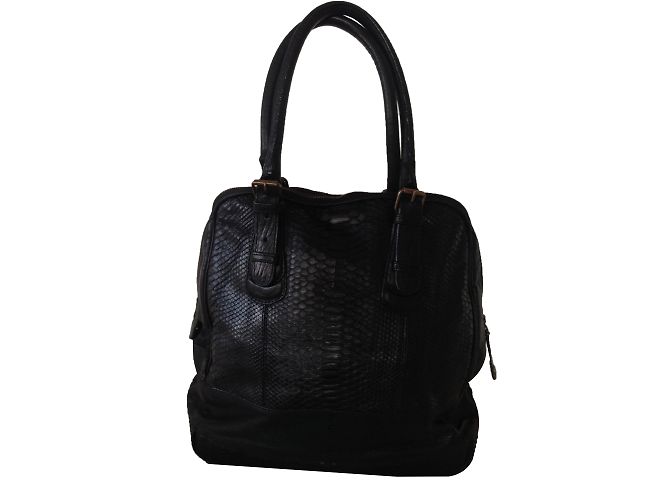 Sac à main Jerome Dreyfuss Jules en python noir - vue 2