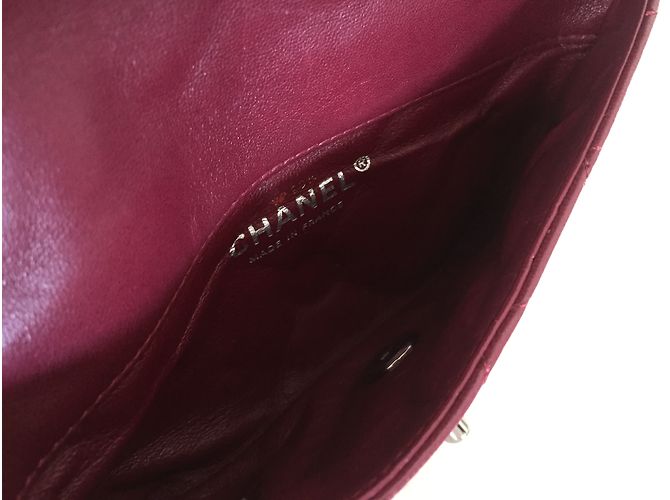 Pochette Chanel Timeless in pelle d'agnello bordeaux Rosso Bordò - vista 5
