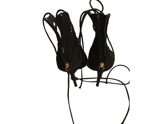 Sandali Giuseppe Zanotti Neri in Pelle di Cervo 38.5IT Nero - vista 2